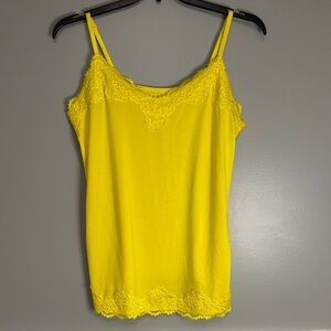 Lane Bryant Bright Yellow Lace-Trim Camisole